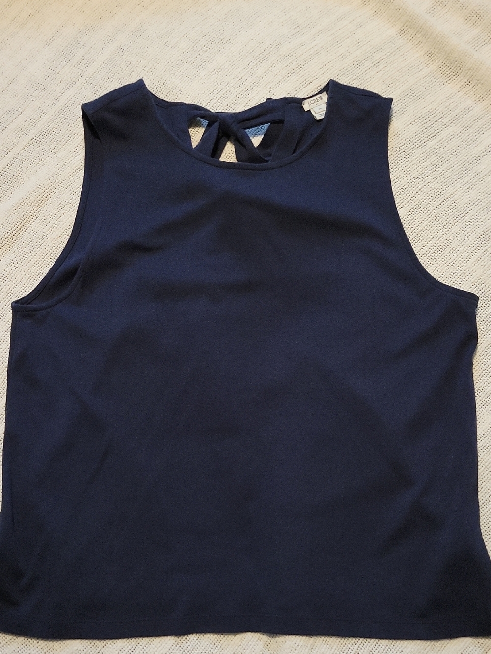J. Crew Navy Sleeveless Shell with Back Tie